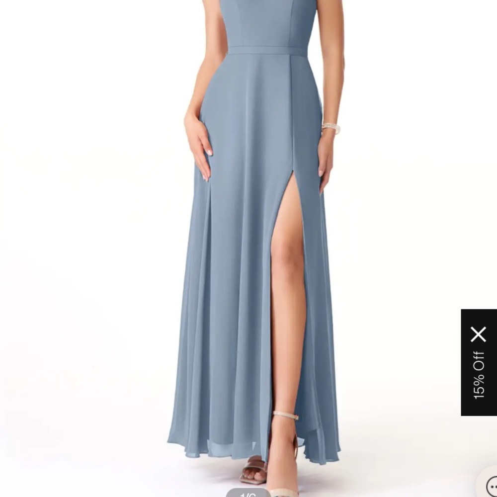 Azazie Mandy in Dolphin Grey